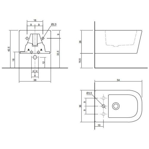 Биде подвесное Antonio Lupi Sanitary KOMODO4 цвет белый - фото 2