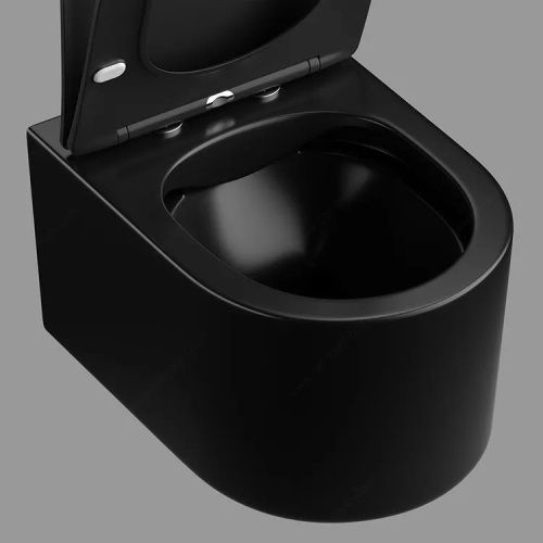 Унитаз подвесной Cerutti SPA CT9238 черный с сиденьем микролифт безободковый каскадный смыв - фото 3