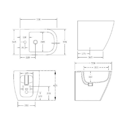 Биде напольное Artceram FASTER FSB002 01 00 bi*1 цвет белый - фото 2