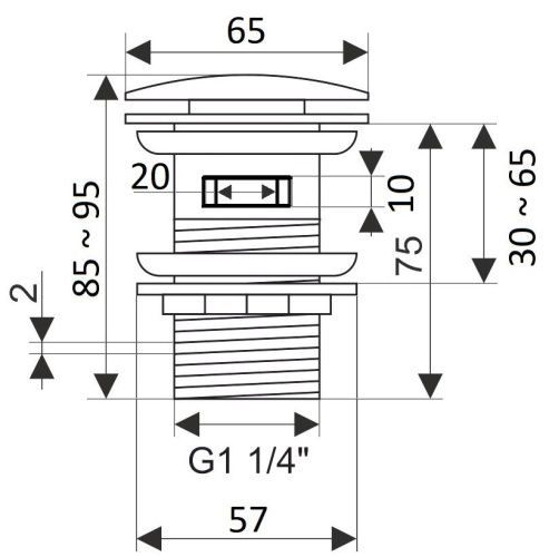 Донный клапан Creavit SF031 хром - фото 2