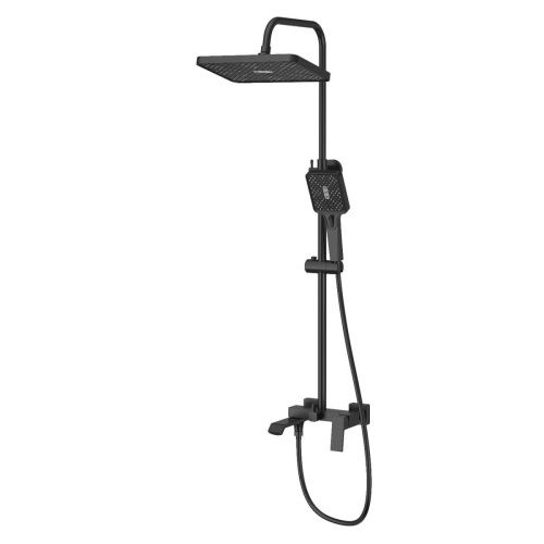 Душевая стойка Haiba HB24575-7 настенная цвет черный - фото 2