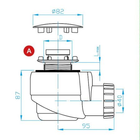 Сифон для душевого поддона PlastBrno EWN0540 хром