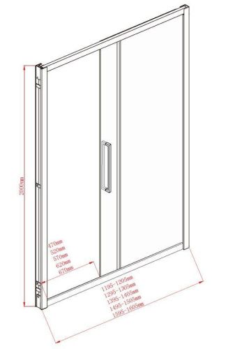 Душевая дверь Aquanet Delta NPE6121 1300 130х200 стекло прозрачное профиль хром - фото 3
