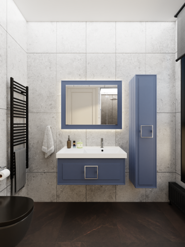 Тумба с раковиной La Fenice CUBO NFNC-01-CUB-BG-90-3-90R 90х50 подвесная цвет синий - фото 4