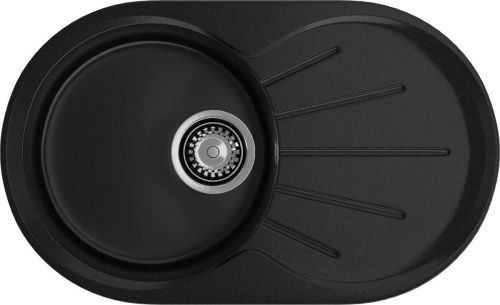 Кухонная мойка Granfest Rondo R-750L черный 75х45 цвет черный поверхность матовая