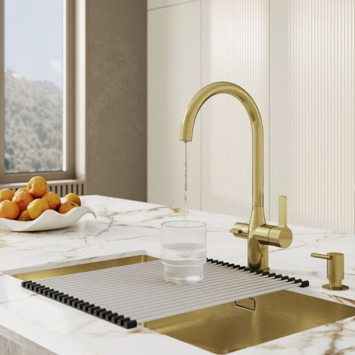 Смеситель для кухни IDDIS Pure PURMGFJi05 на мойку золото - фото 3