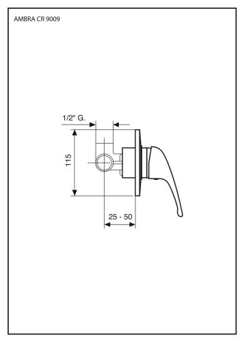 Смеситель для душа Emmevi Ambra 9009/CR встраиваемый в стену хром - фото 2