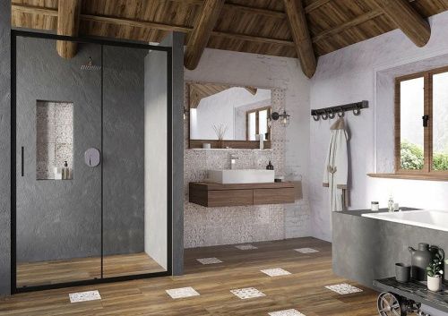 Душевая дверь Ravak Blix X0PMA0300Z1 100х195 стекло прозрачное профиль черный - фото 4