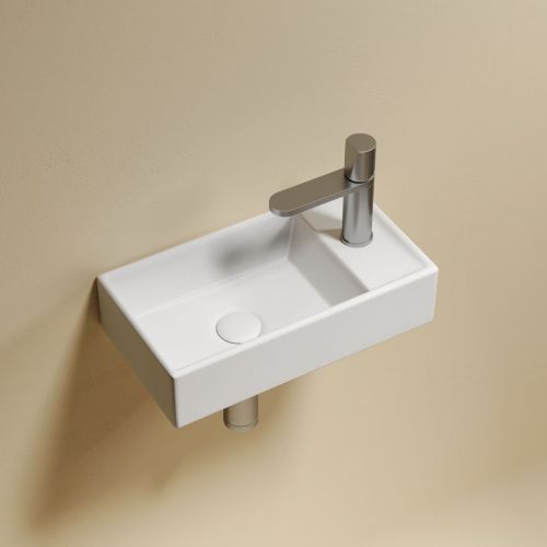 Раковина из сантехнического фарфора Ceramica Nova ELEMENT CN6051LMW 40х20 подвесная цвет белый 1 отверстие под смеситель - фото 3