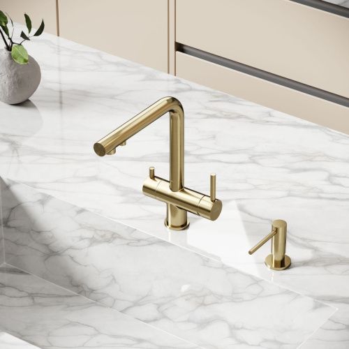 Смеситель для кухни Sancos Foster SC4014BG на мойку золото - фото 3