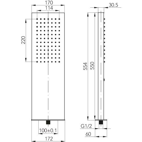 Верхний душ Clever VINCI 61116 15х55 черный - фото 5