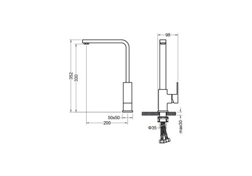Смеситель для кухни Aquatek ЛИБРА AQ1680MB на мойку черный - фото 3