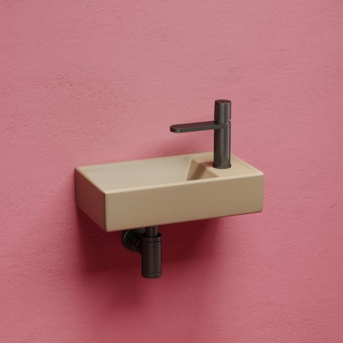 Раковина из сантехнического фарфора Ceramica Nova ELEMENT CN6051LMC 40х20 подвесная цвет коричневый 1 отверстие под смеситель - фото 2