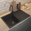 Кухонная мойка Uperwood Quartz Premium UPD-04 3910202115 80х50 цвет черный поверхность матовая