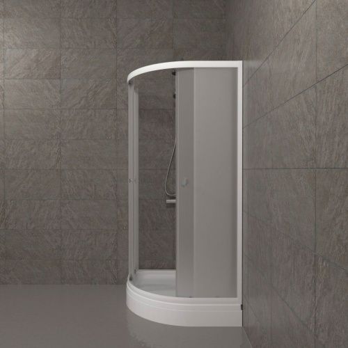 Душевой уголок Тритон Ультра Щ0000064624 80х80 стекло матовое профиль белый с поддоном - фото 4