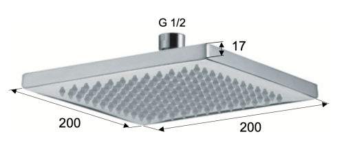 Верхний душ Daniel A59015 20х20 черный - фото 2