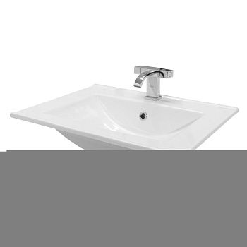 Раковина из сантехнического фарфора Onika Бергамо CDB00018580 60х50 накладная цвет белый 1 отверстие под смеситель