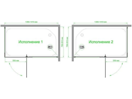 Душевой уголок Royal Bath HPVD RB8140HPVD-C-BL 140х80 стекло матовое профиль черный без поддона - фото 4