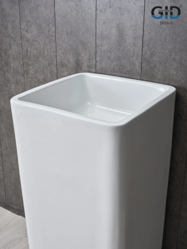 Раковина керамическая Gid Autonomo 81119 40х40 напольная цвет белый без отверстий под смеситель - фото 5