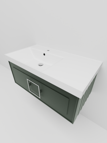 Тумба с раковиной La Fenice CUBO NFNC-01-CUB-G-90-1-90L 90х50 подвесная цвет серый - фото 3