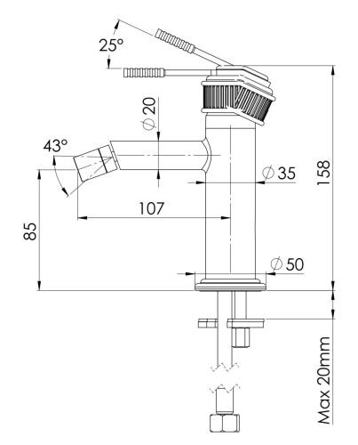 Смеситель Remer Atelier AL22 на биде хром - фото 2