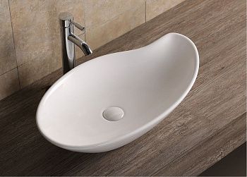 Раковина из сантехнического фарфора Cerutti SPA CR7265B 70х40 накладная цвет белый без отверстий под смеситель