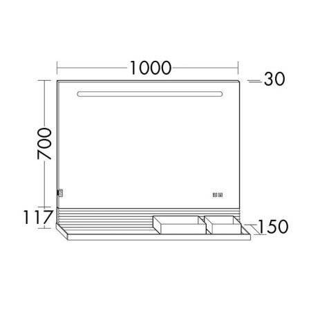 Зеркало с подсветкой Burgbad Fiumo SFXP100FOT2 100х70