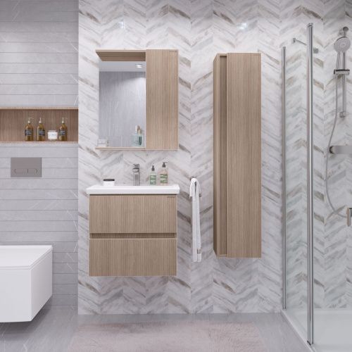 Шкаф-пенал Grossman Юнит 208012 30х140 подвесной цвет коричневый - фото 3