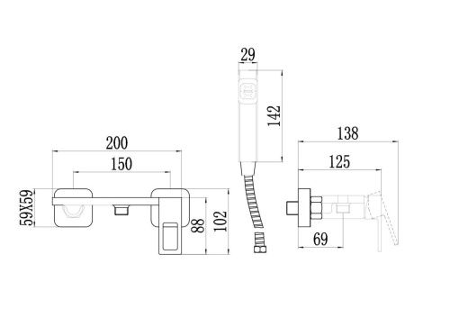 Гигиенический душ со смесителем Savol S-FXQ013A хром - фото 2