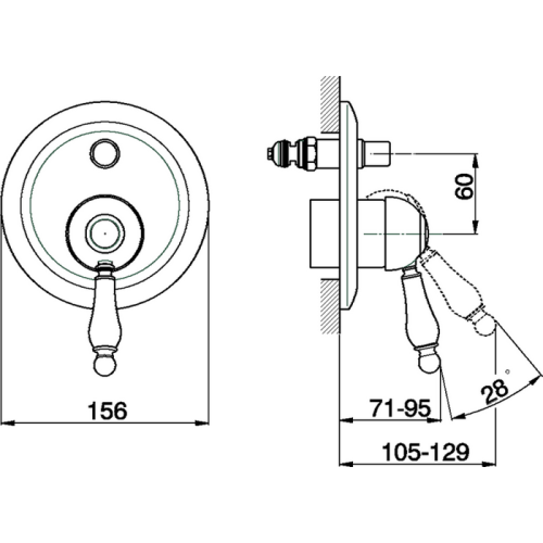 Смеситель для душа Cisal Arcana Empress EM00210027 Акция встраиваемый в стену бронза (внешняя часть) - фото 2