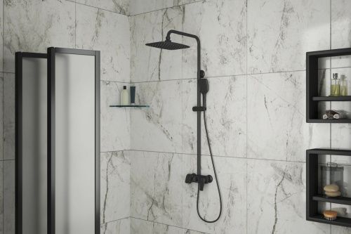 Душевая стойка Rush Nevis NE1735-40Black настенная цвет черный - фото 3