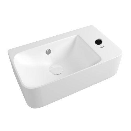 Раковина из сантехнического фарфора Teymi Hanna T50903 45х26 подвесная цвет белый 1 отверстие под смеситель - фото 2