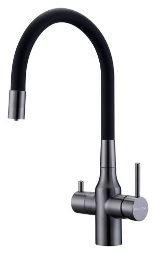 Смеситель для кухни Paulmark SALIX Sa213419-GM на мойку вороненая сталь