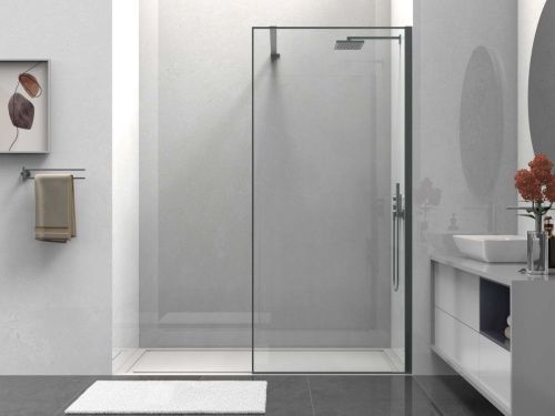 Душевая перегородка Vincea Walk in HS VSW-1HS900CLGM 90х200 стекло прозрачное профиль вороненая сталь - фото 2