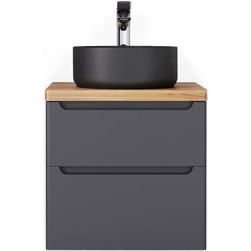 Тумба под раковину Jorno WOOD wood.01.60/P/GR 60х50 подвесная цвет серый