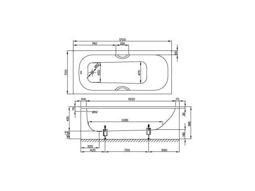 Ванна стальная Bette Form 2945-000 AD 170х70 встраиваемая прямоугольная без ножек - фото 3