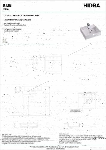 Раковина керамическая Hidra Kiub KI50/026 50х50 подвесная цвет черный 1 отверстие под смеситель - фото 2