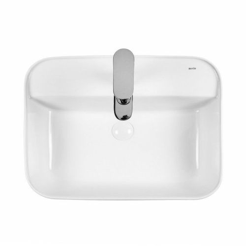 Раковина из сантехнического фарфора Bond Cube S13-500 50х40 накладная цвет белый 1 отверстие под смеситель - фото 4