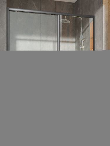 Душевая дверь Orange E02-140TB 140х190 стекло прозрачное профиль черный - фото 3