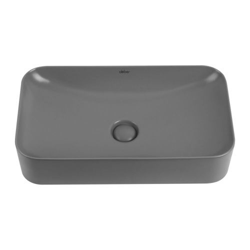 Раковина из сантехнического фаянса Abber RECHTECK AC2204MG 60х40 накладная цвет серый без отверстий под смеситель - фото 3