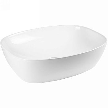 Раковина из сантехнического фарфора Bond Cube S54-608 60х40 накладная цвет черный без отверстий под смеситель