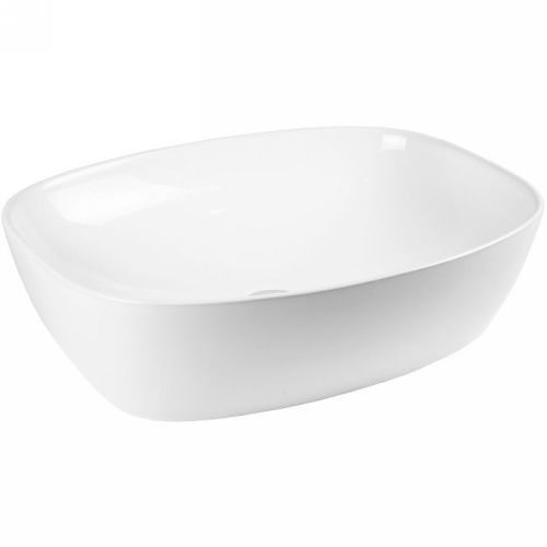 Раковина из сантехнического фарфора Bond Cube S54-608 60х40 накладная цвет черный без отверстий под смеситель