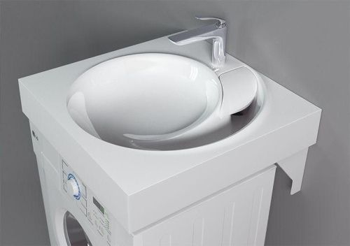 Раковина из искусственного камня Jorno 4627173210140 60х60 накладная цвет белый - фото 3