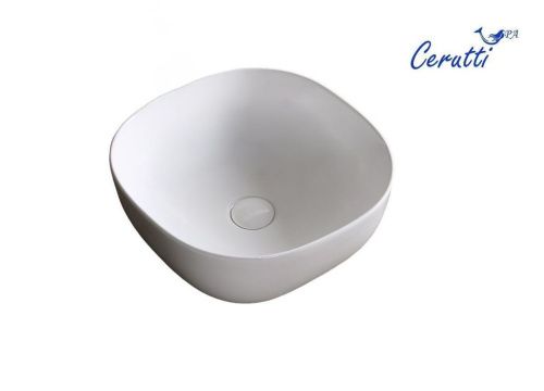 Раковина из сантехнического фарфора Cerutti SPA CR0077 40х40 накладная цвет белый без отверстий под смеситель - фото 5