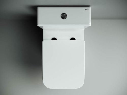 Унитаз напольный с бачком Ceramica Nova CUBIC CN1803 белый с сиденьем микролифт безободковый душевой смыв - фото 5