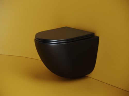 Унитаз подвесной Ceramica Nova VOGUE CN4008TMB черный с сиденьем микролифт безободковый смыв торнадо - фото 2