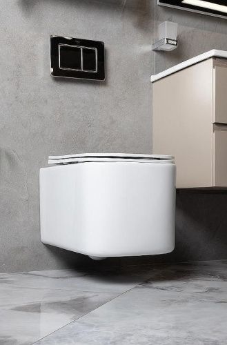 Унитаз подвесной Boheme Mane 970-SET-W цвет белый с сиденьем микролифт безободковый каскадный смыв - фото 3