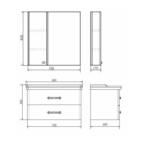 Тумба с раковиной Comforty Неаполь 00004147564CF 80х50 подвесная цвет белый - фото 2