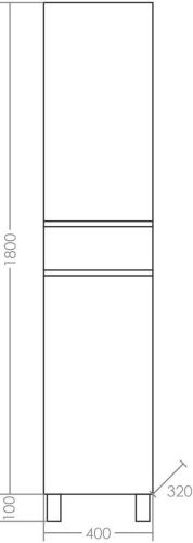 Шкаф-пенал СанТа Марс 700427 40х180 напольный цвет белый/коричневый - фото 3