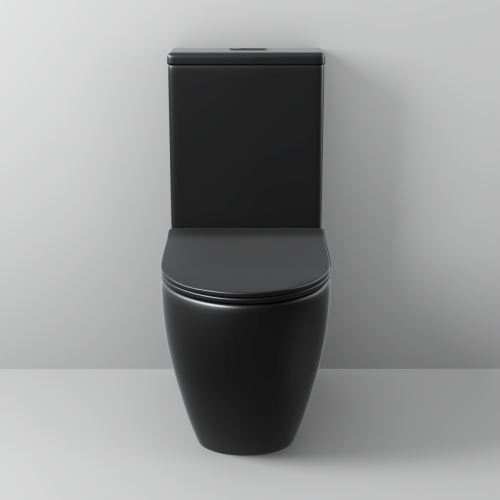 Унитаз напольный с бачком Grossman Торнадо GR-4446BMSQ черный с сиденьем безободковый смыв торнадо - фото 2